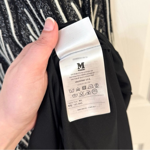 M Missoni Women's US 4 Striped Sleeveless Fit & Flare Dress Short Black White - Picture 4 of 10